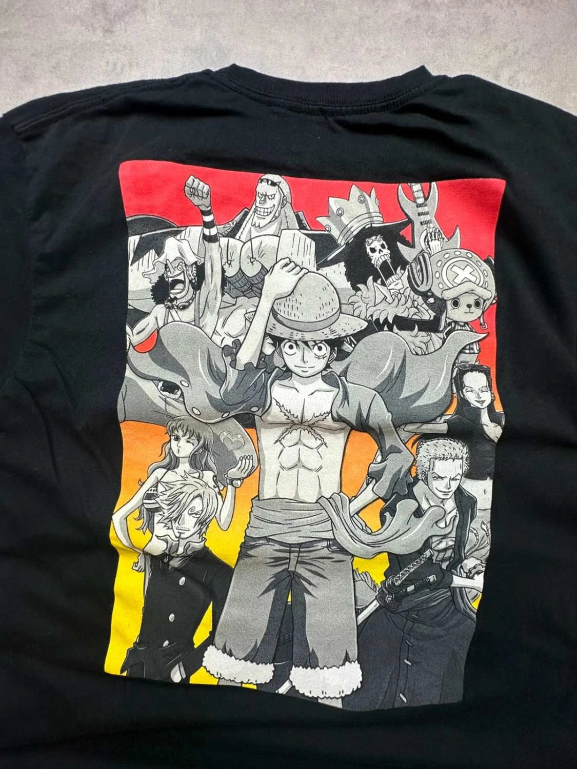 Tee-Shirt One Piece Vintage Luffy Zoro Noir – Anime Manga Y2K