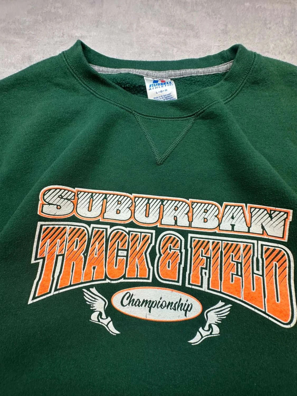 Sweat Russell Athletic Vintage Suburban Track & Field Championship – Vert