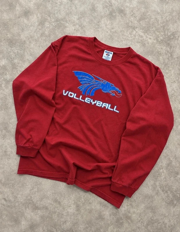 T-Shirt Vintage Long Sleeve Volleyball Champions 2009 – Red
