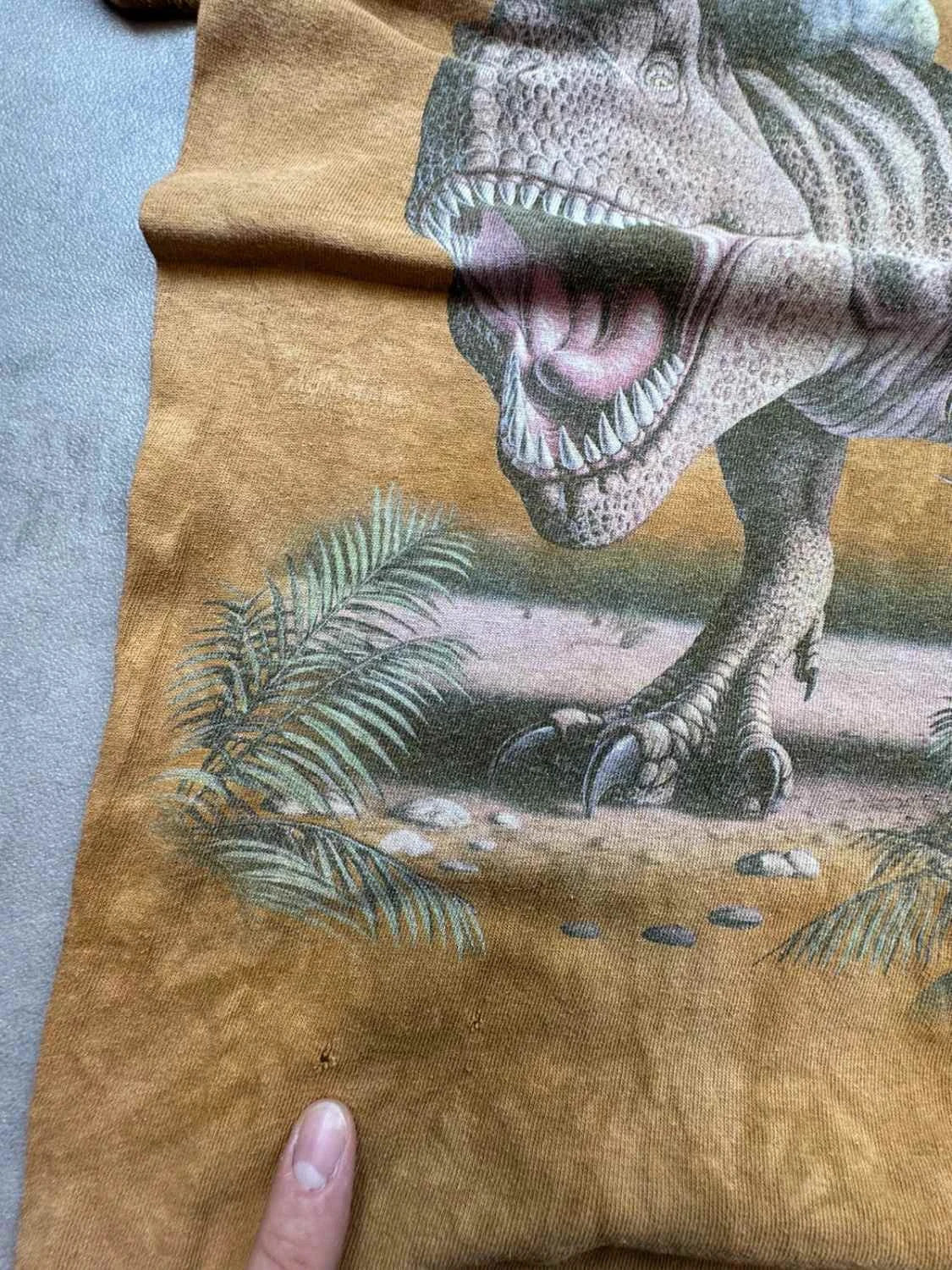 Tee Shirt Vintage Dinosaur Print 90s Marron – Graphic Animal Y2K Streetwear