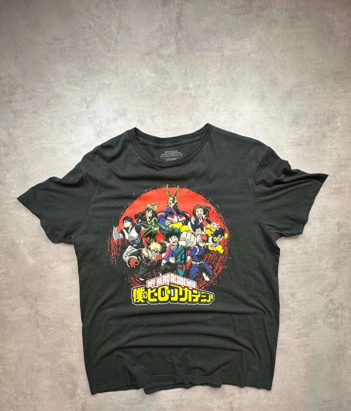 Tee-shirt Vintage My Hero Academia Deku All Might Noir