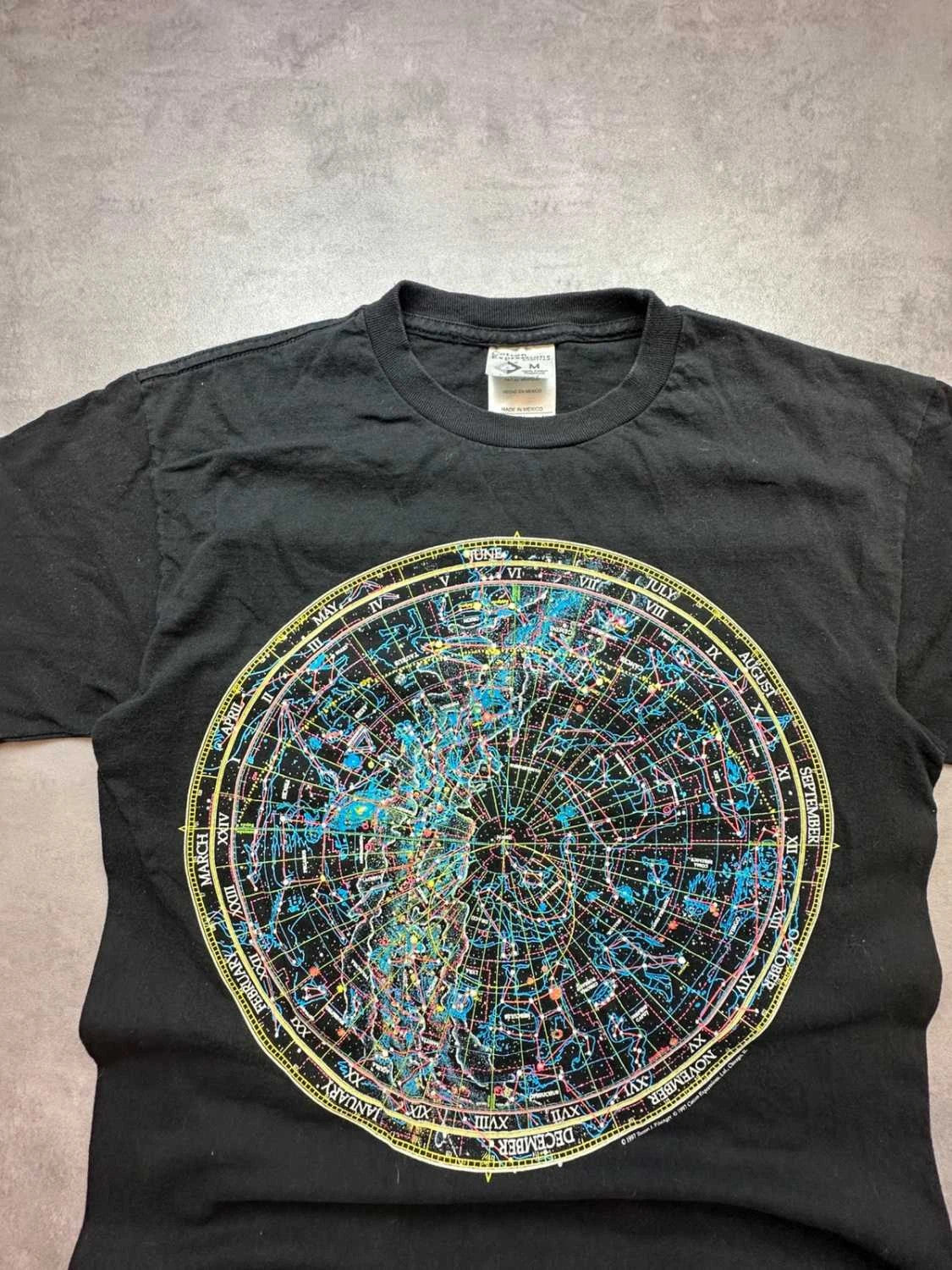 T-Shirt Vintage Constellation Map Noir