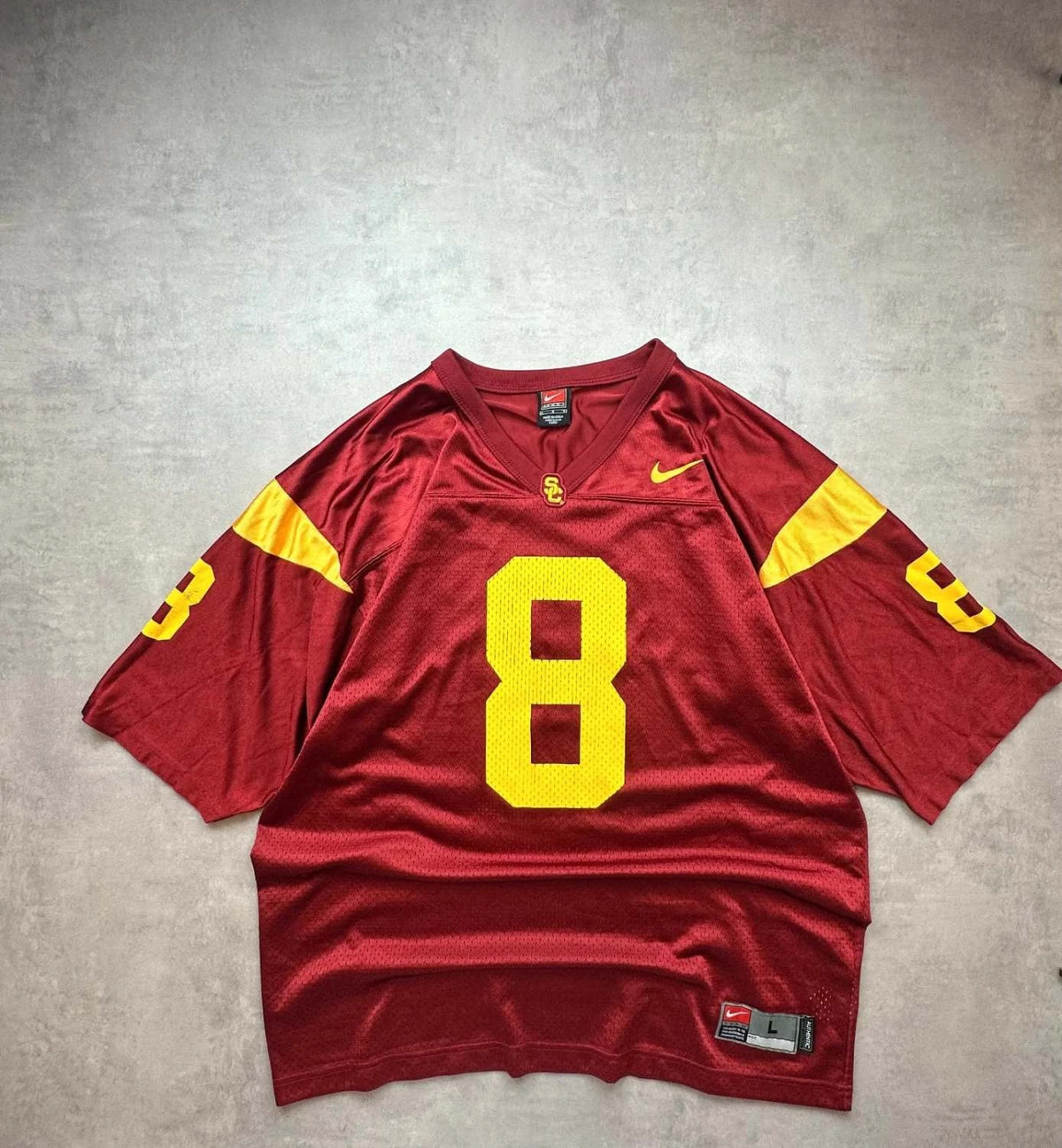Nike USC Trojans #8 Vintage NCAA Football Jersey Rouge & Jaune