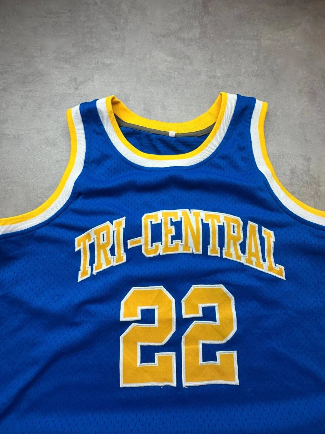 Maillot Basketball Vintage Tri-Central #22 – Salsberry – USA – Bleu & Jaune