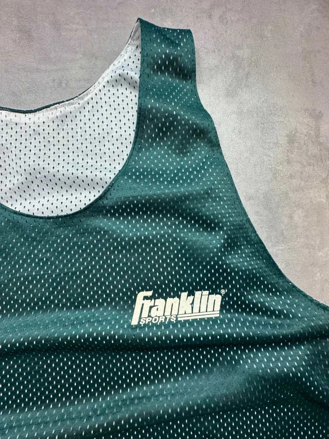 Maillot Basketball Vintage Franklin Réversible Vert