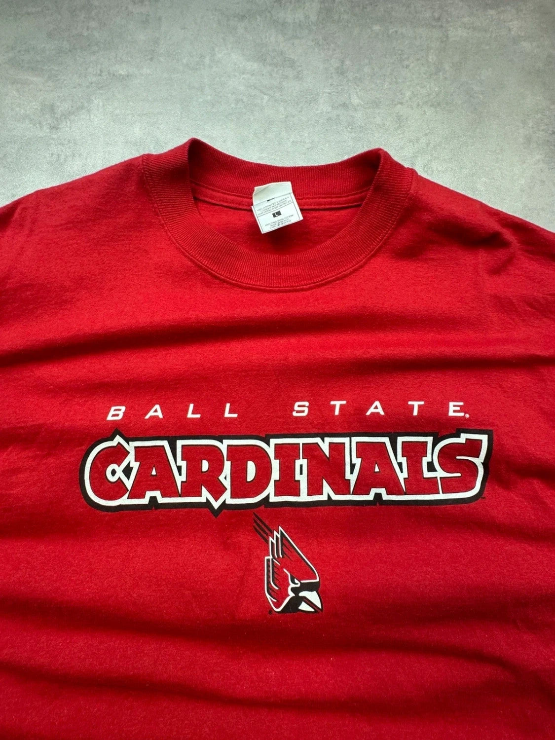 Tee-Shirt Vintage 90's Ball State Cardinals Rouge