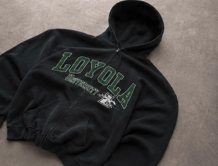 Sweat Zippé Vintage Loyola University – Noir