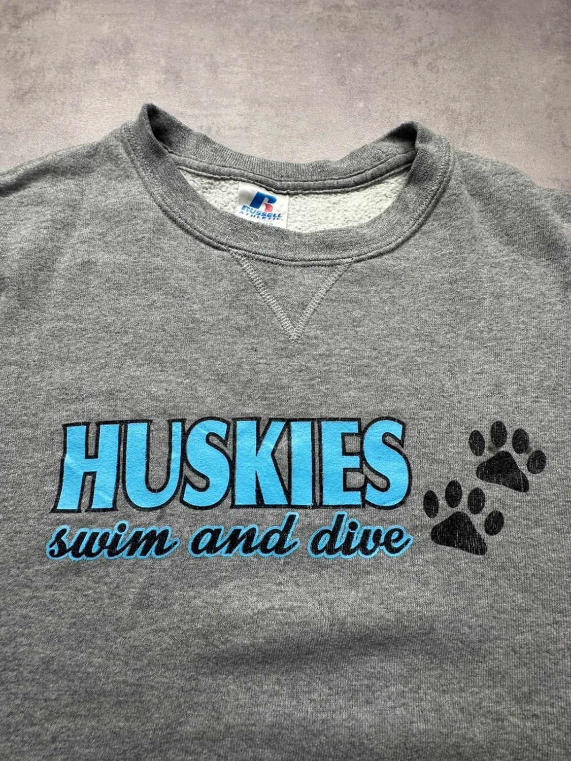 Sweat Russell Athletic Vintage Huskies Gris