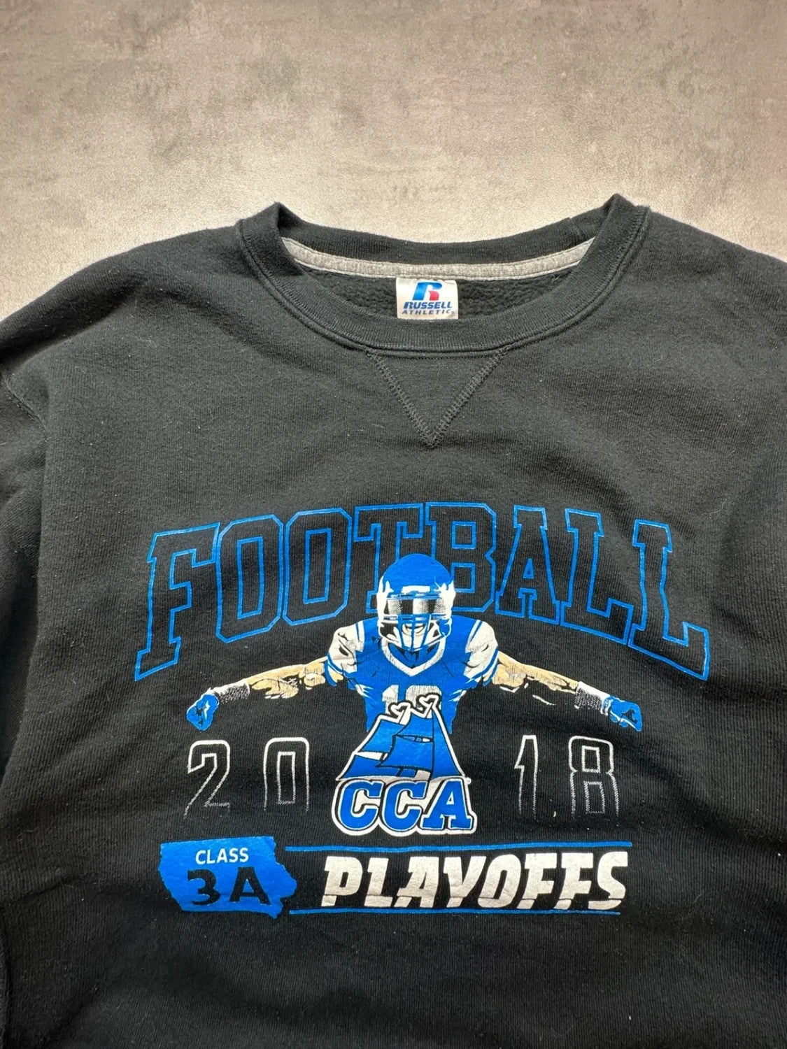 Sweat Russell Athletic Vintage Football Play Off 2018 Noir