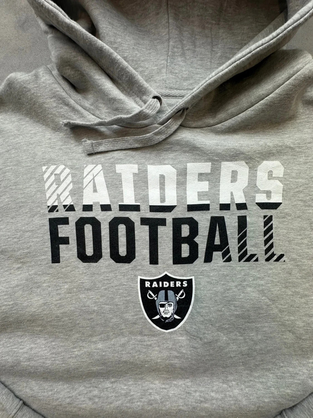 Hoodie Vintage Raiders Football NFL – Gris Chiné – Y2K Streetwear
