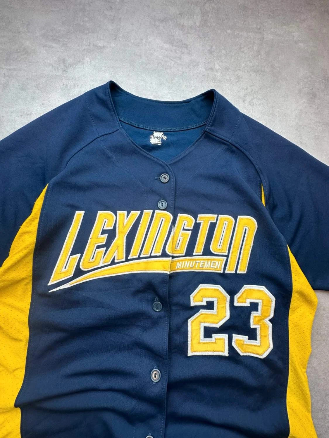 Maillot Baseball Lexington Minutemen #23 Augusta Sportswear – Navy & Jaune – Vintage USA