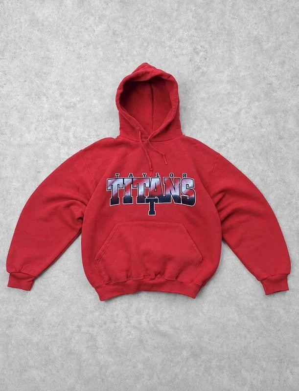 Hoodie Vintage Taylor Titans College USA Rouge