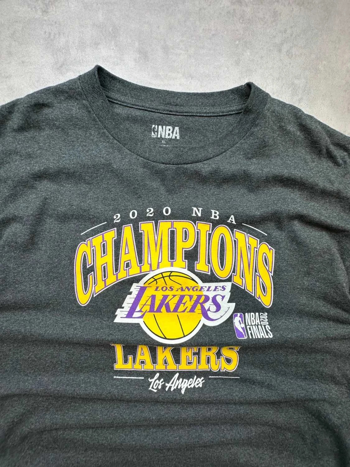 T-Shirt NBA Los Angeles Lakers Champions 2020 Vintage Gris