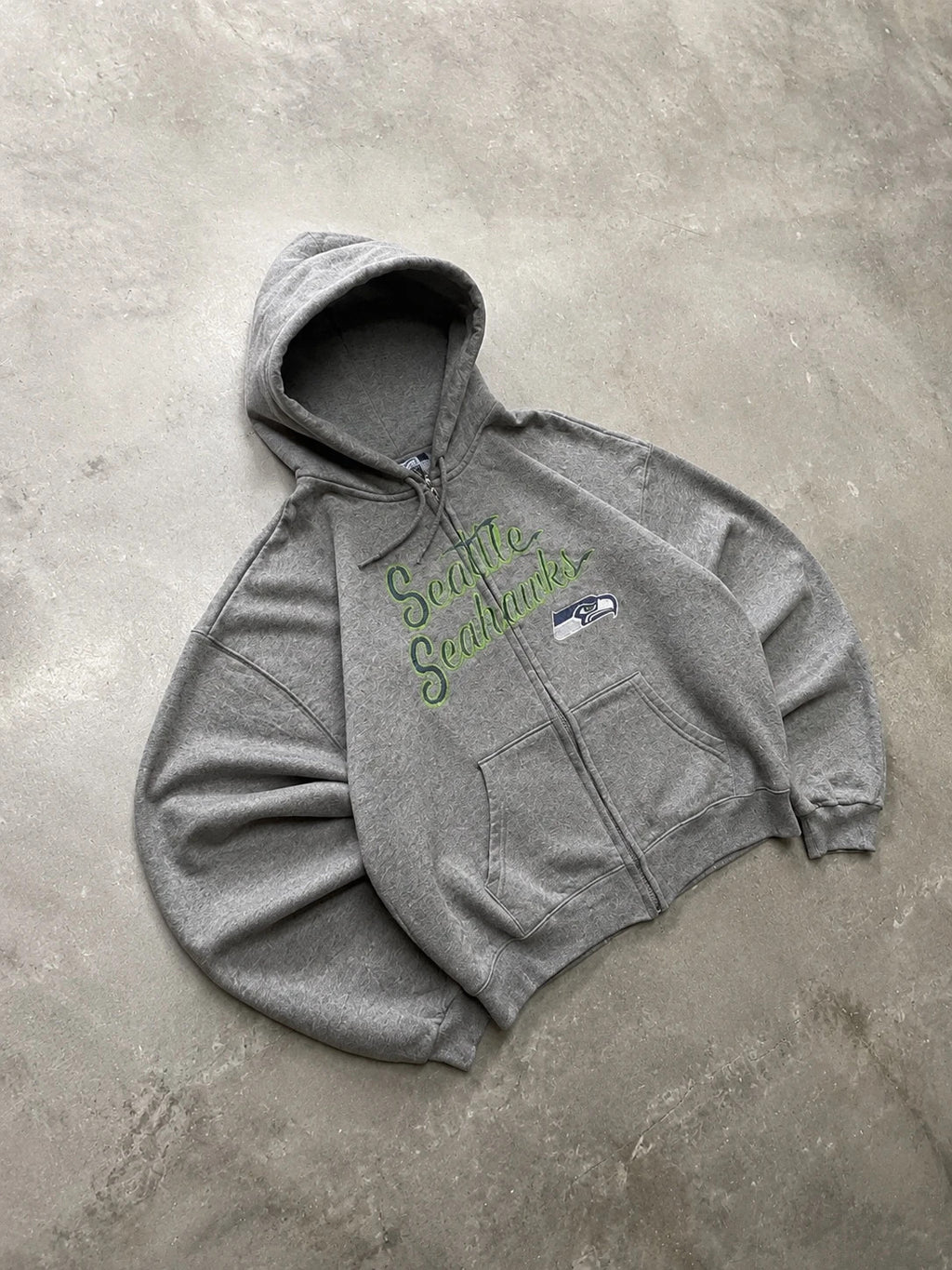 Hoodie Zippé Vintage Seattle Seahawks – Gris – NFL Football USA