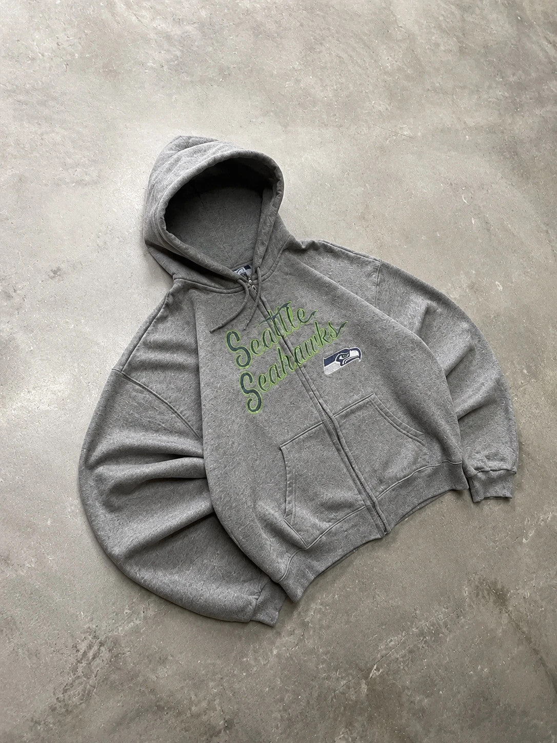 Hoodie Zippé Vintage Seattle Seahawks – Gris – NFL Football USA