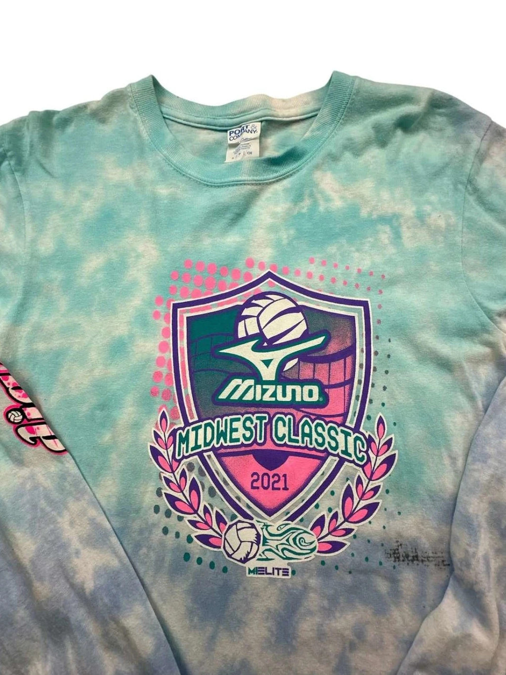 Tee-shirt Manches Longues Mizuno Vintage Midwest Classic Volleyball 2021 Tie-Dye Bleu