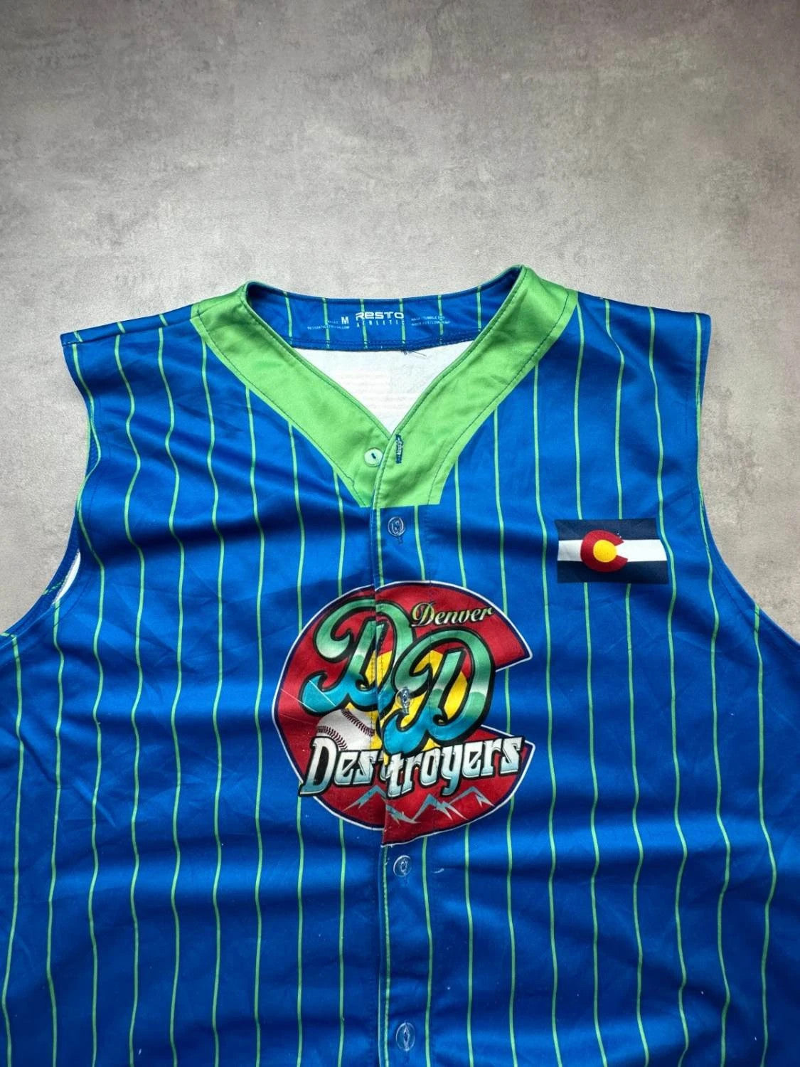 Maillot Baseball Denver Destroyers Colorado – Bleu & Vert USA