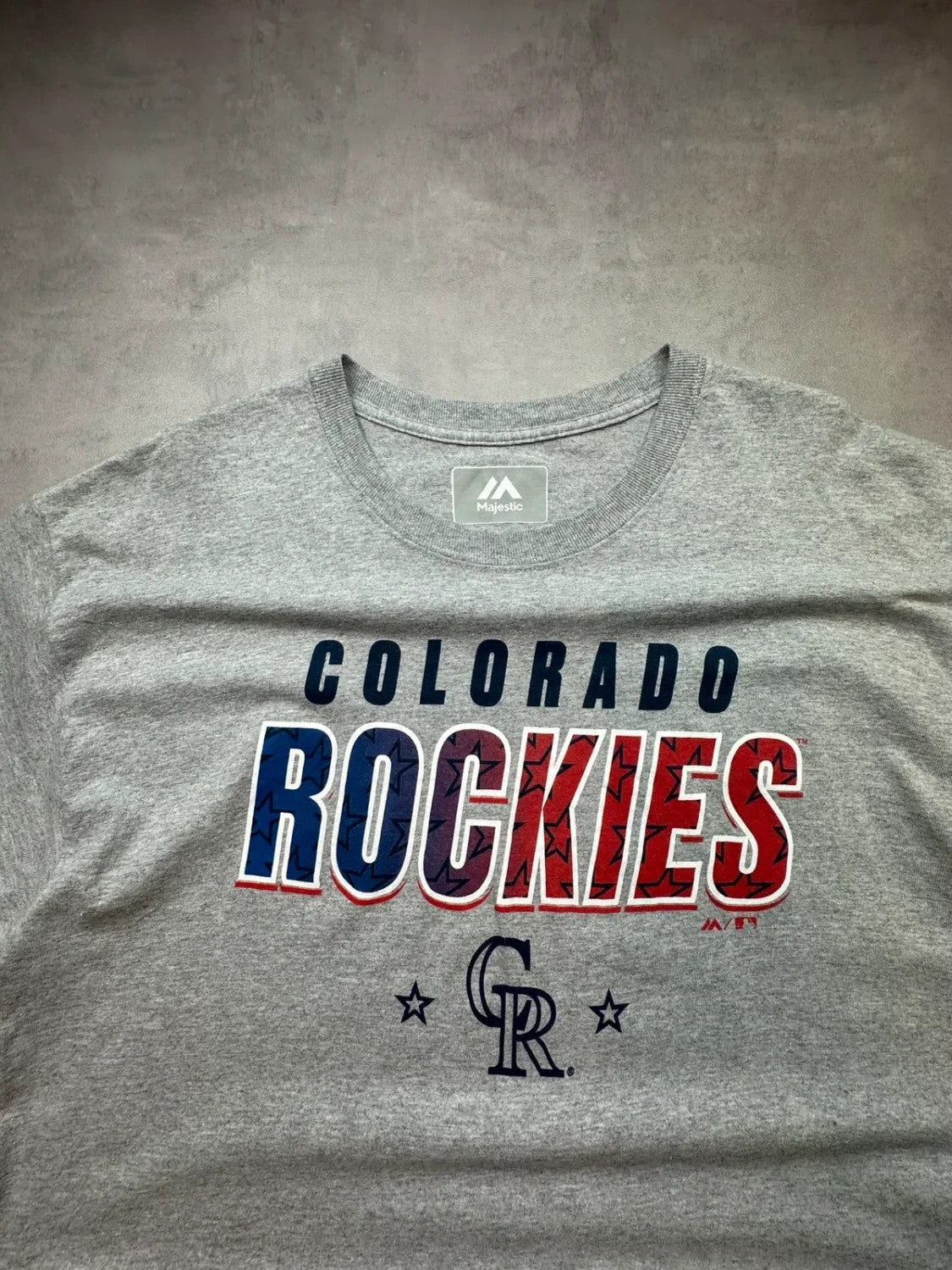 Tee-shirt MLB Vintage Colorado Rockies Majestic Gris