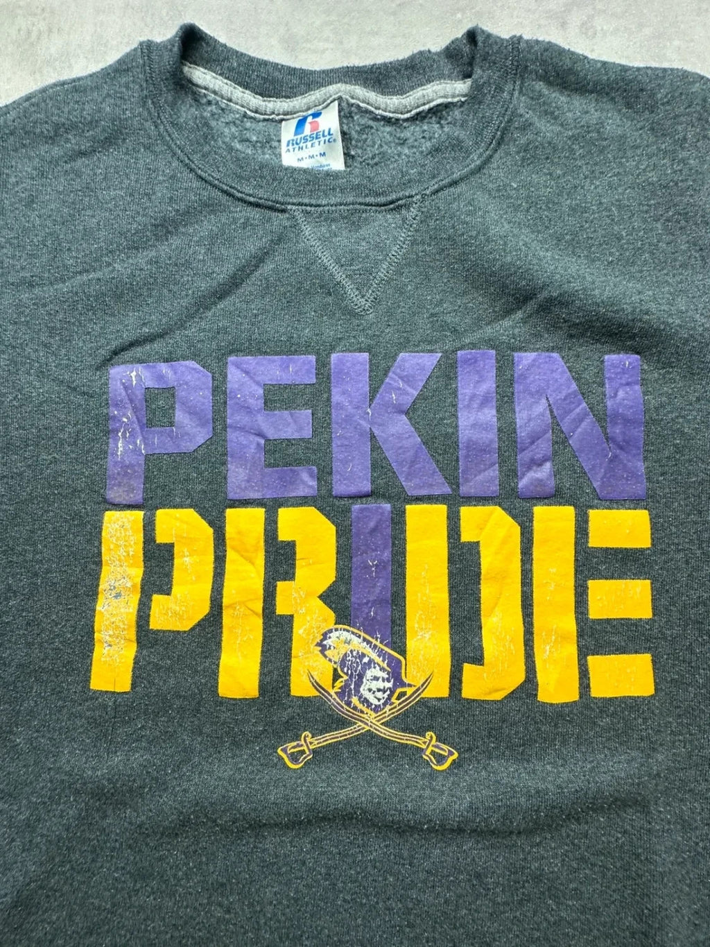 Sweat Russell Athletic Vintage Pekin Pride Gris Foncé