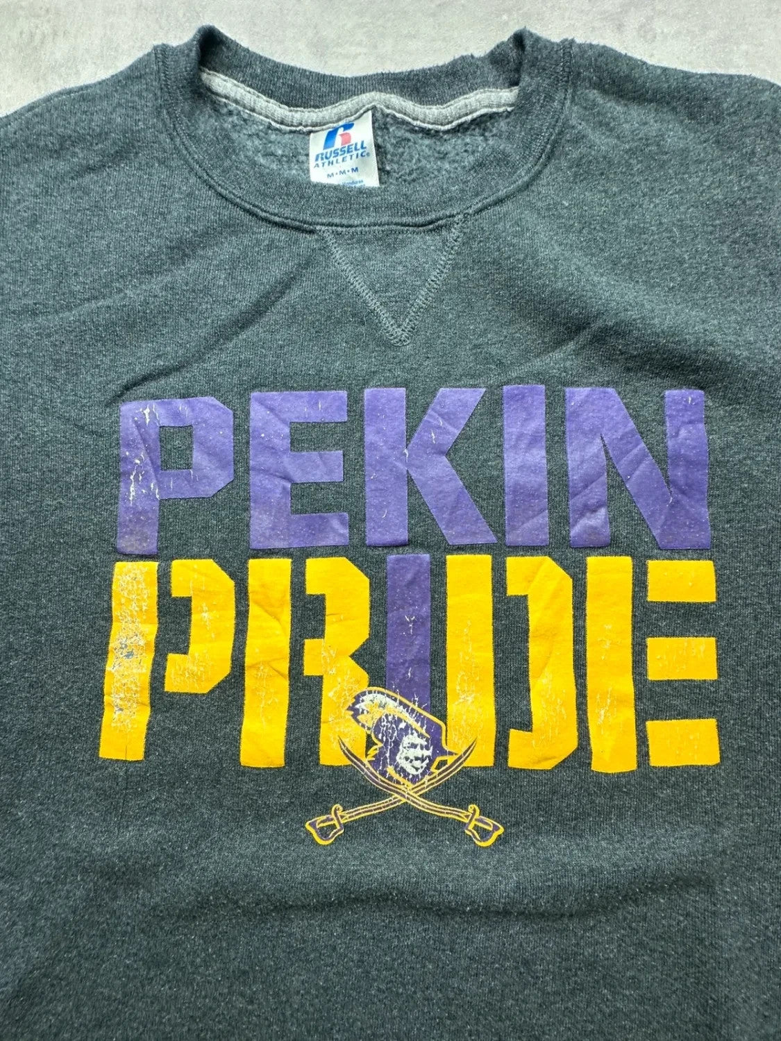 Sweat Russell Athletic Vintage Pekin Pride Gris Foncé