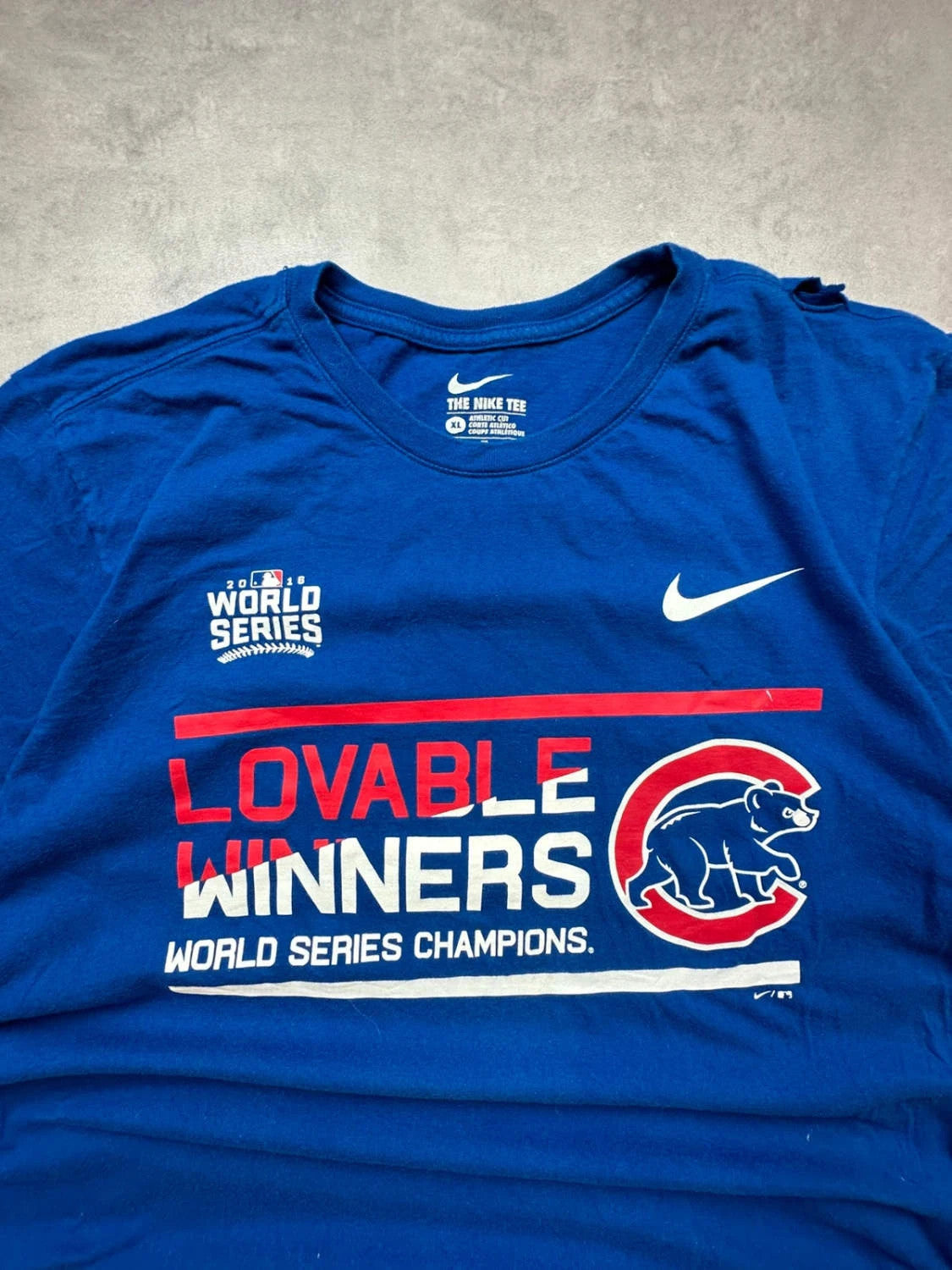 T-Shirt Nike Vintage Cubs World Series 2018 Bleu