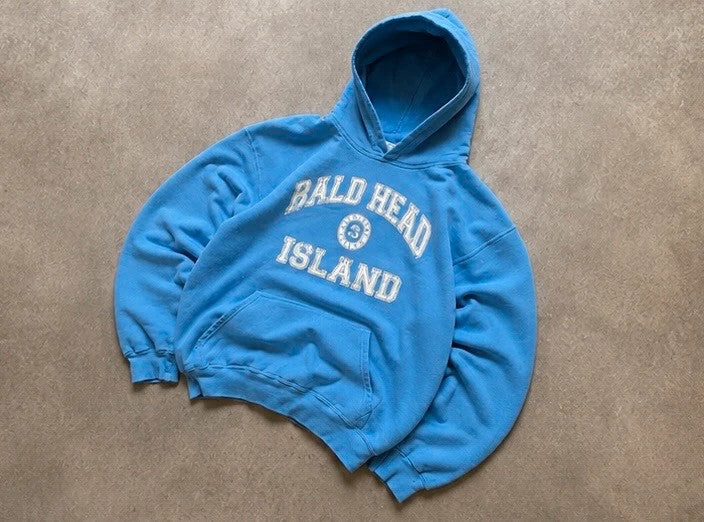 Hoodie Vintage Bald Head Island – Bleu