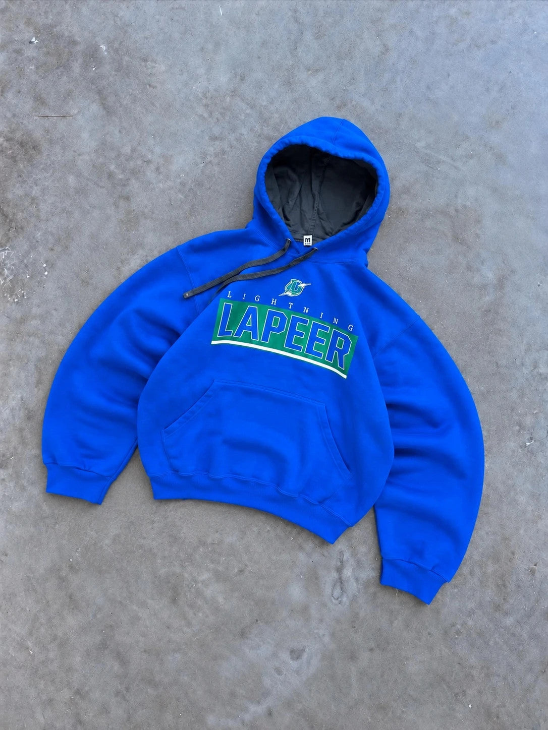 Hoodie Lapeer Lightning Vintage – Bleu College USA Y2K