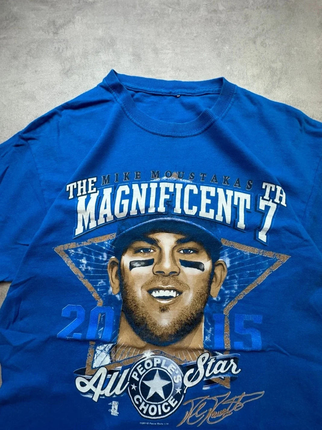 Tee-Shirt Mike Moustakas Vintage Bleu – Kansas City Royals MLB