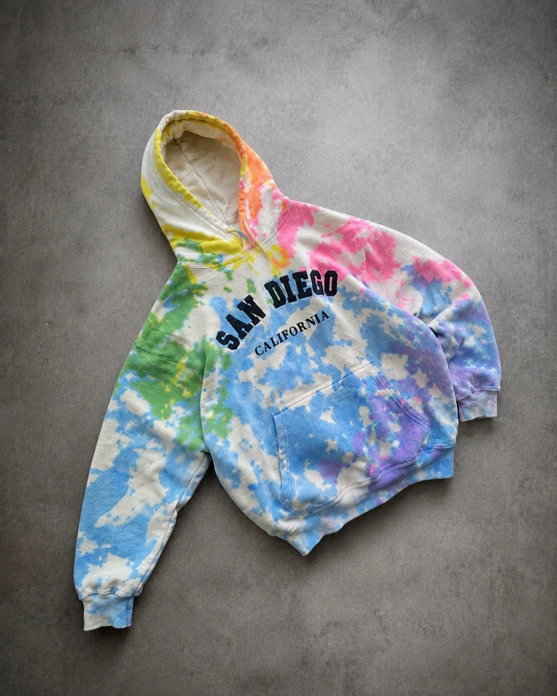 Hoodie Vintage San Diego California Tie-Dye – Multicolore