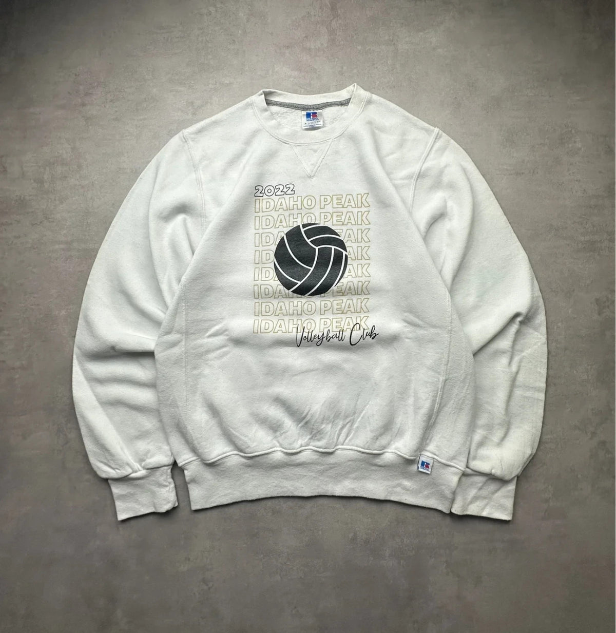 Sweat Russell Athletic Vintage Idaho Peak Blanc