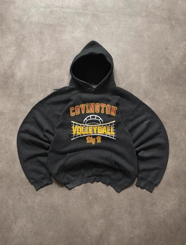 Sweat Hoodie Vintage Covington Volleyball – Noir