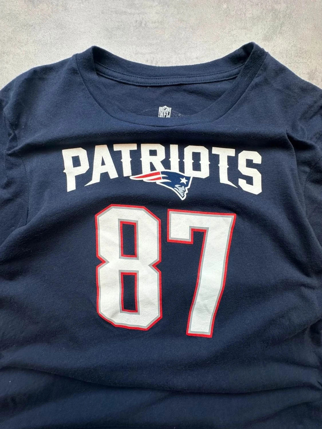 Tee-Shirt NFL Rob Gronkowski #87 New England Patriots Vintage – Navy