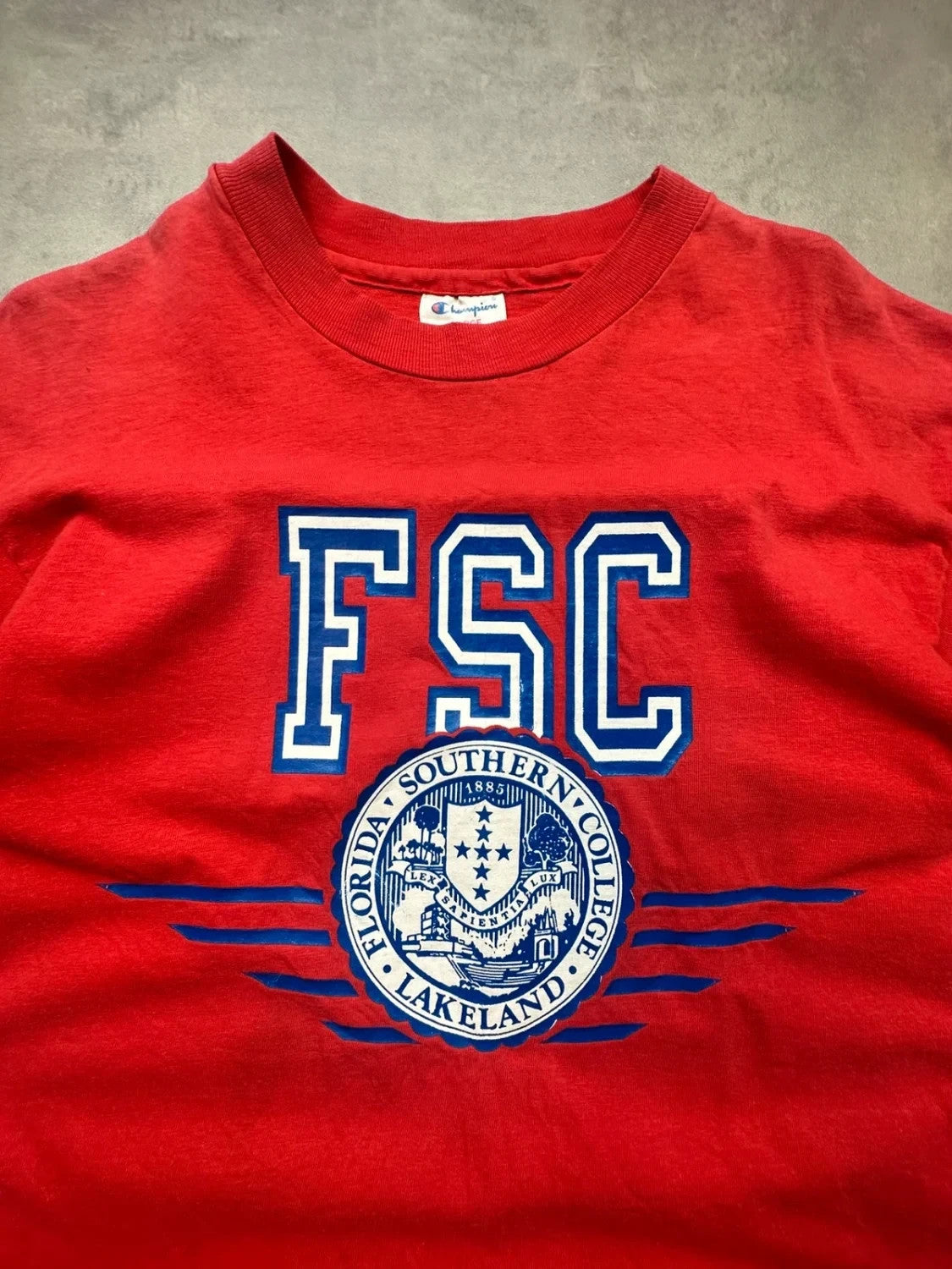 Tee-shirt College Vintage Florida Southern College FSC Rouge