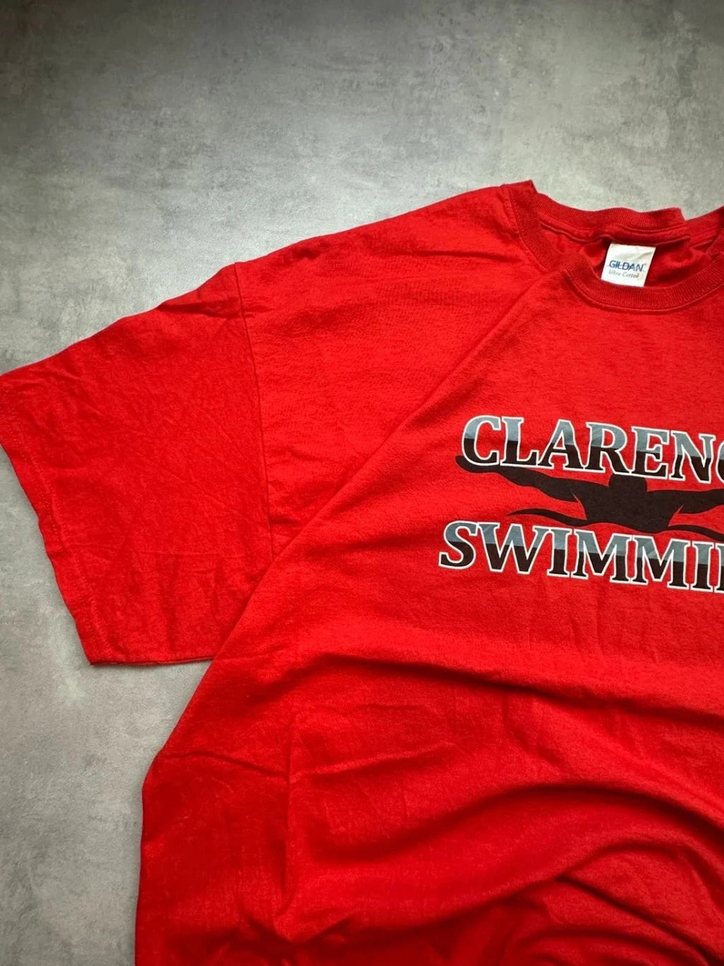 Tee-Shirt Vintage Clarence Swimming Rouge – Flocage Dos