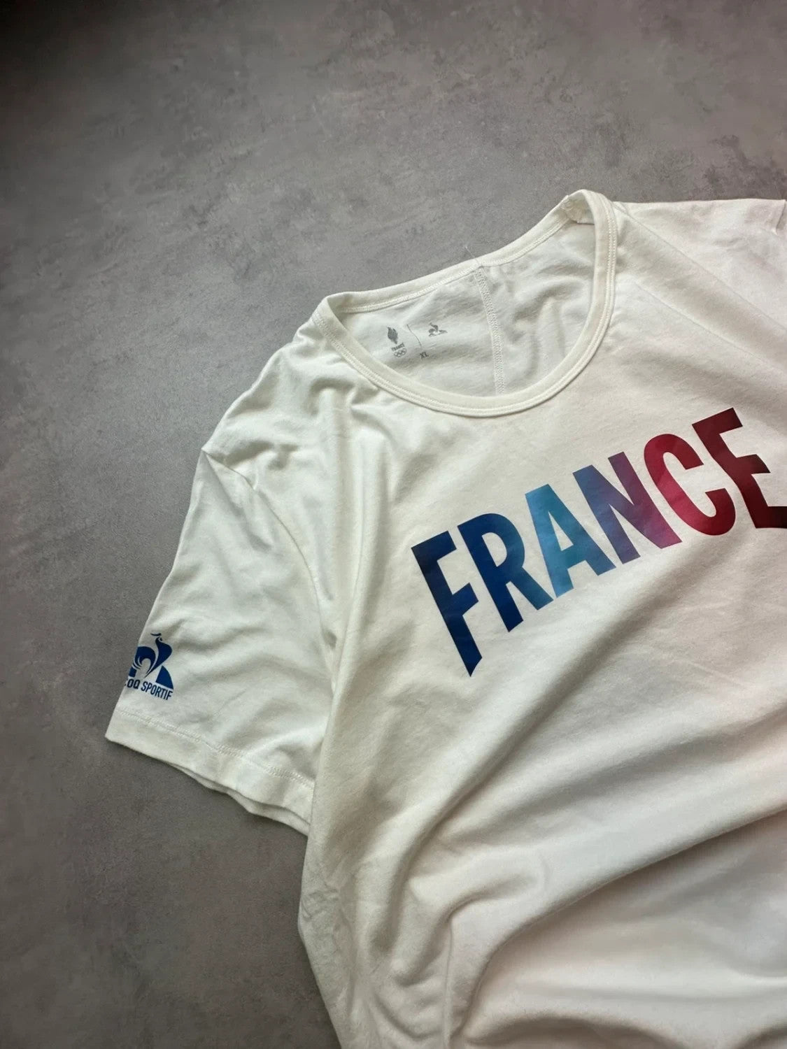 T-Shirt Vintage France Olympique « France » – Blanc