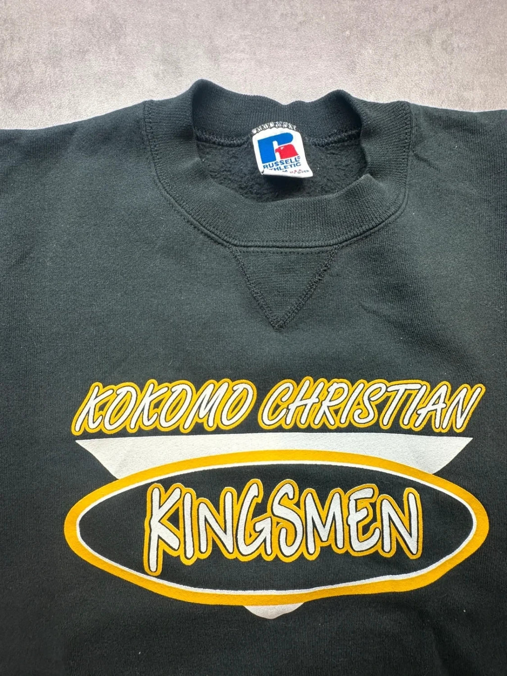 Sweat Russell Athletic Vintage Kokomo Christian Kingsmen Noir – College USA
