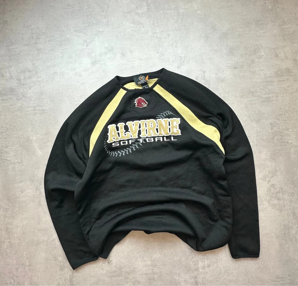 Maillot Softball Vintage Alvirne Noir & Jaune