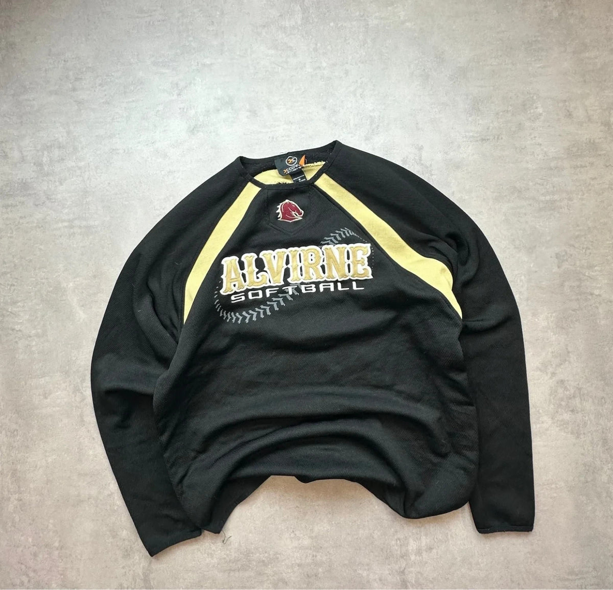 Maillot Softball Vintage Alvirne Noir & Jaune