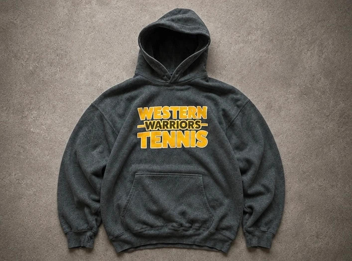 Hoodie Vintage Western Warriors Tennis – Gris Anthracite