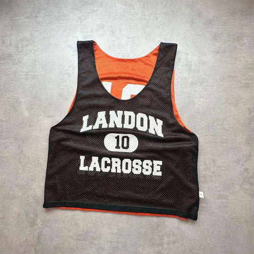 Maillot Lacrosse Vintage Landon #10 Réversible Noir Orange