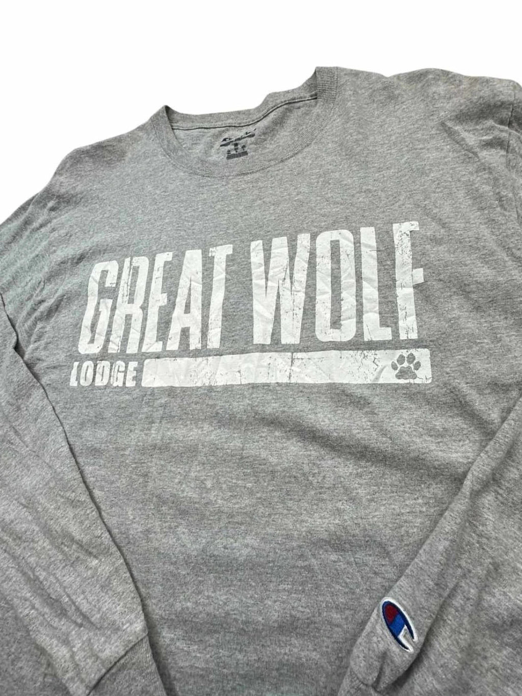 Tee-shirt Longsleeve Vintage Great Wolf Lodge Gris
