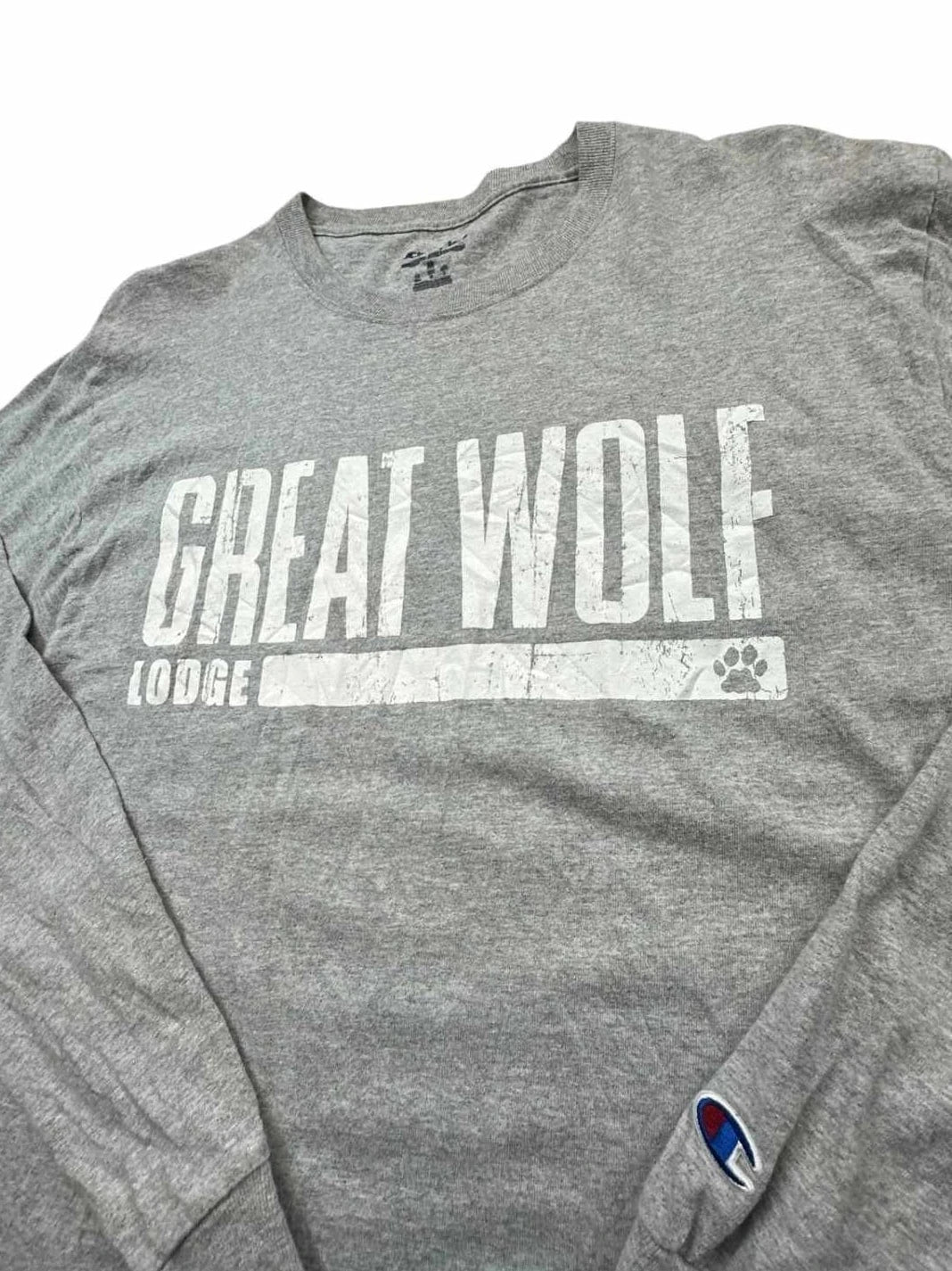 Tee-shirt Longsleeve Vintage Great Wolf Lodge Gris