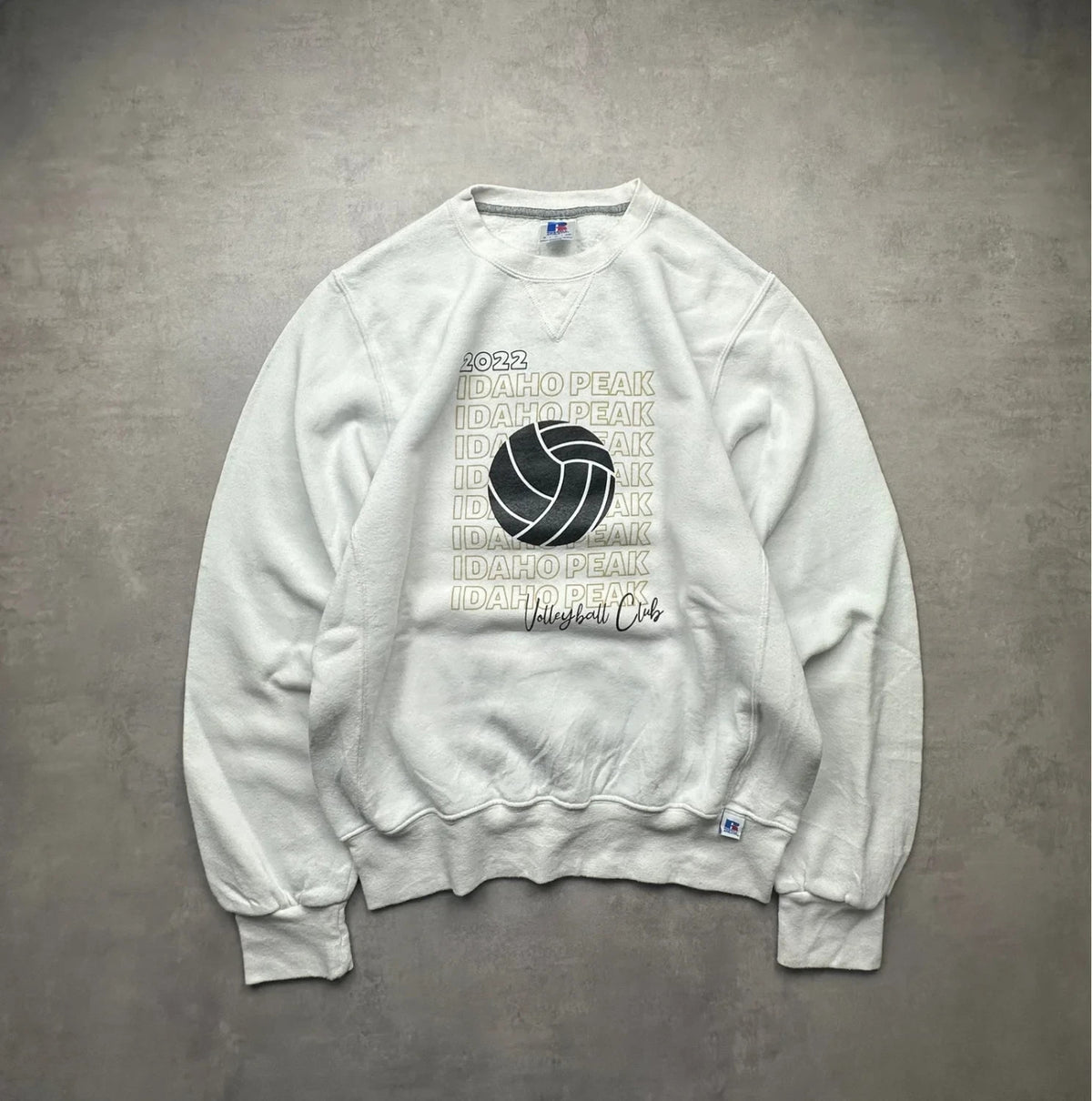 Sweat Russell Athletic Vintage Idaho Peak Blanc