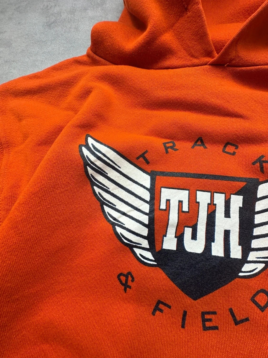 Sweat Russell Athletic Vintage TJH Track & Field Orange – Athlétisme USA