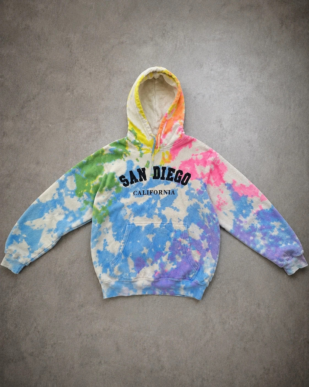 Hoodie Vintage San Diego California Tie-Dye – Multicolore