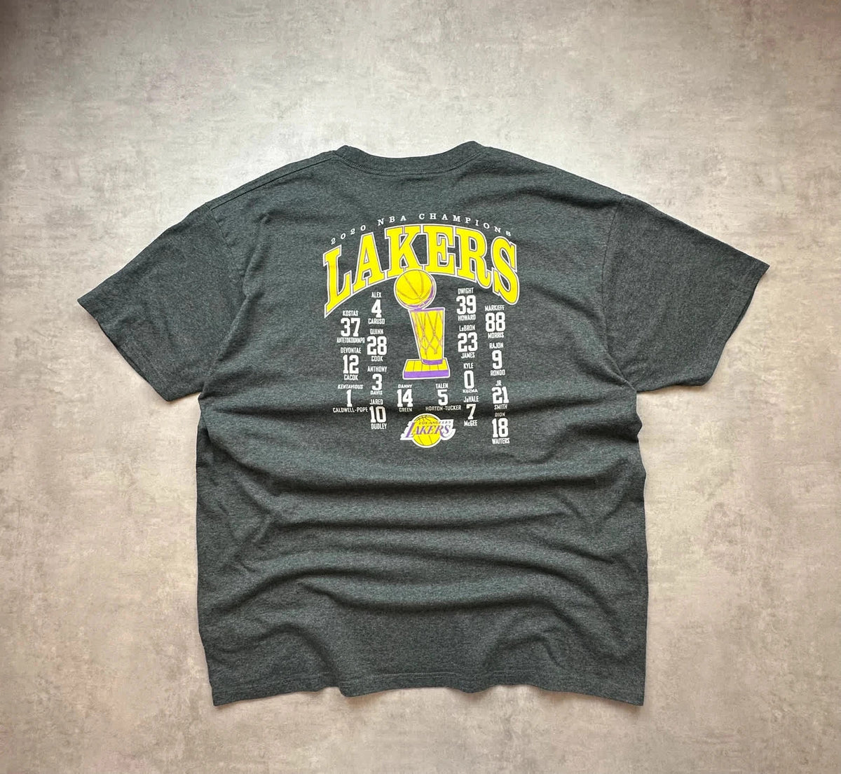 T-Shirt NBA Los Angeles Lakers Champions 2020 Vintage Gris