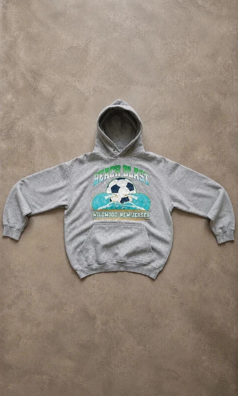Sweat Hoodie Vintage Beach Blast Wildwood New Jersey – Gris