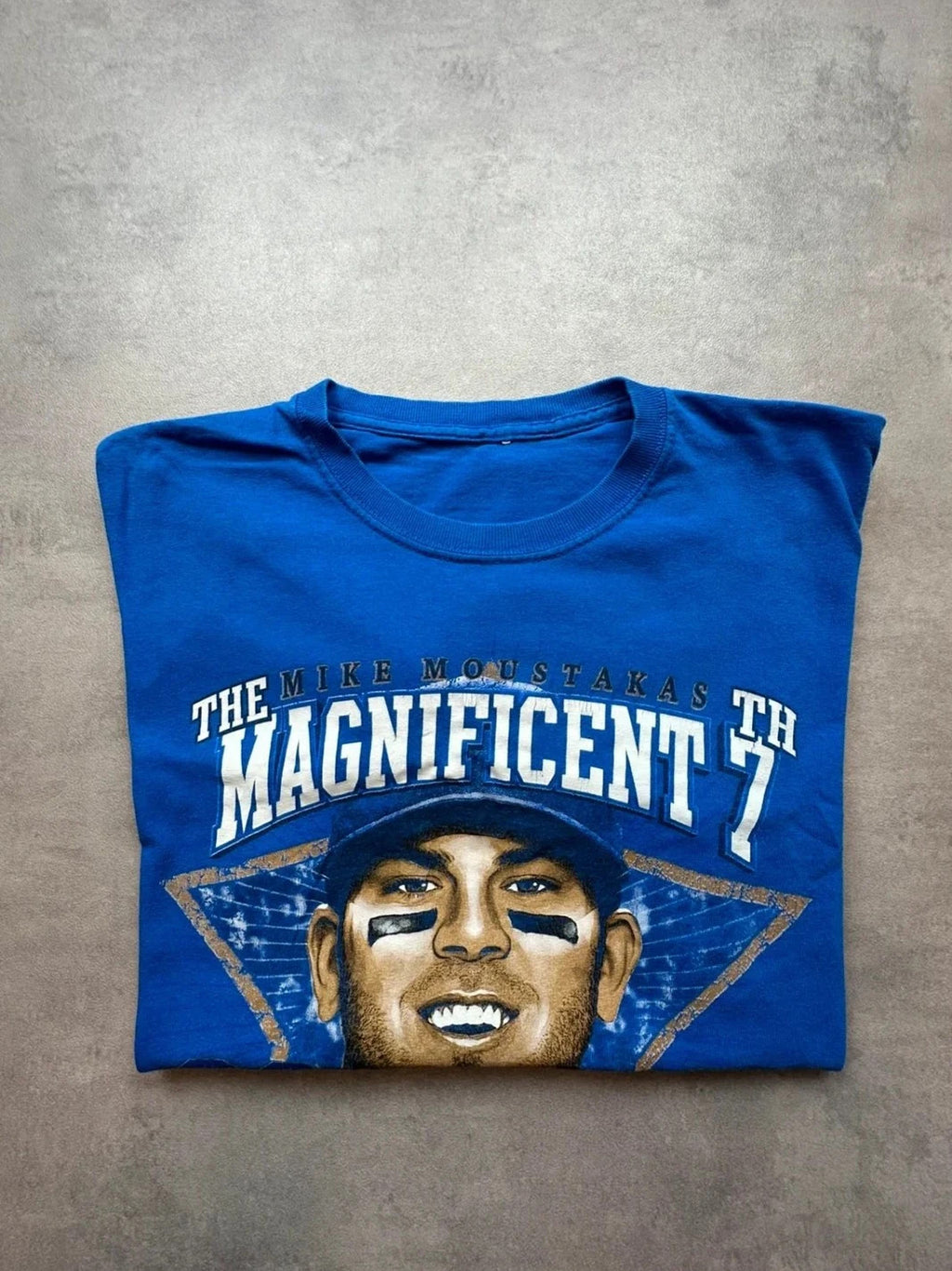 Tee-Shirt Mike Moustakas Vintage Bleu – Kansas City Royals MLB