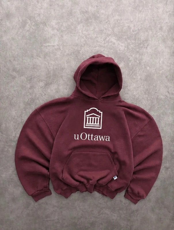 Sweat Hoodie Vintage University of Ottawa Canada – Bordeaux