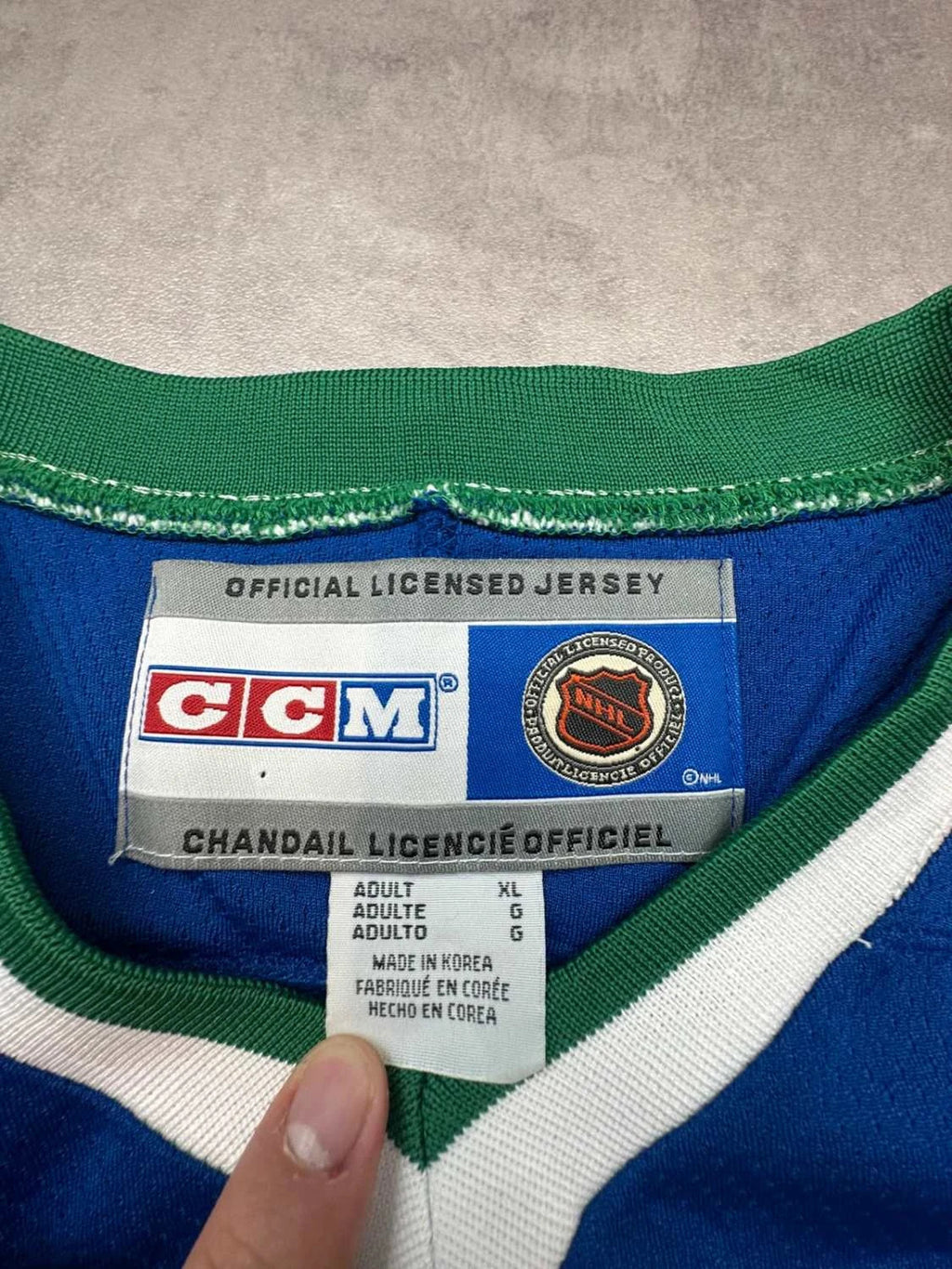Maillot CCM Vancouver Canucks Roberto Luongo #1 NHL Vintage Bleu